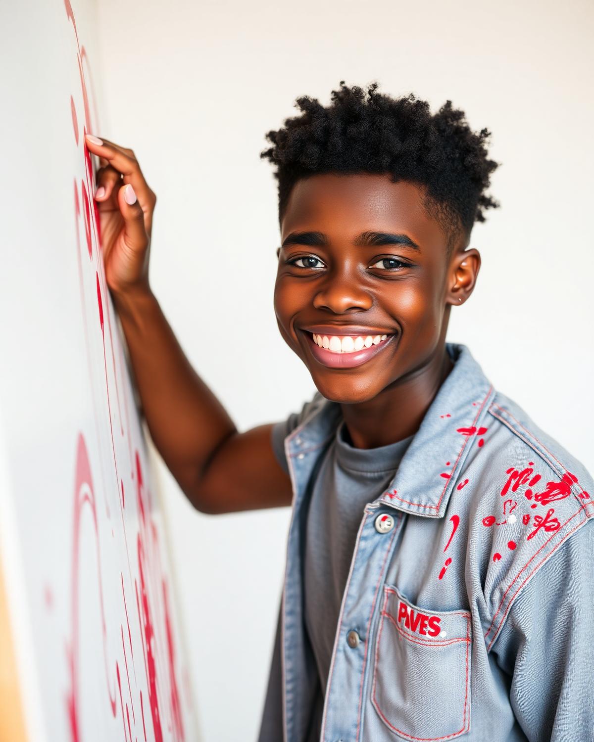 Young African American art creative